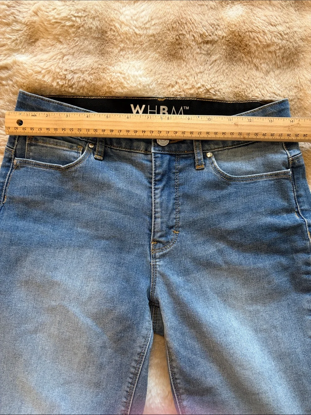 White House Black Market Slim Boot Jeans size 4 short hidden elastic waistband - Picture 5 of 8